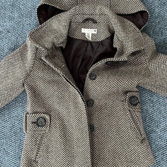 Chevron Route 66 Small Hooded Pea Coat - Picture 2 of 4